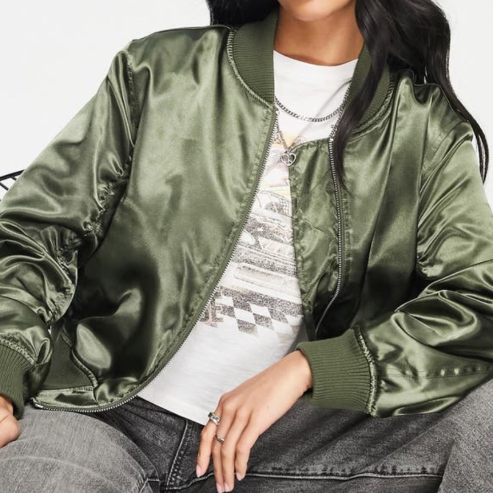 Top Shop Satin Bomber Jacket